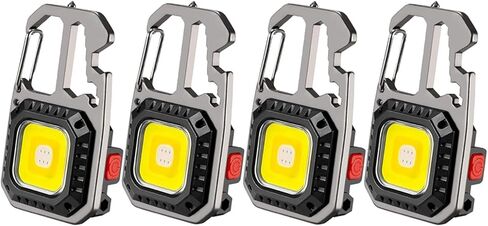 MAKDAK Cob Keychain Work Light - 2PC EDC Keychain Flashlight Rechargeable, Super Bright Flashlight for Car Repair, Emergency(Black) in Saudi Arabia