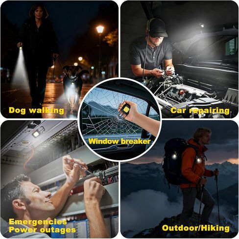 MAKDAK Cob Keychain Work Light - 2PC EDC Keychain Flashlight Rechargeable, Super Bright Flashlight for Car Repair, Emergency(Black) in Saudi Arabia