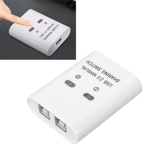 محدد محول USB 2.0، محور تبديل مشاركة USB فعال لجهازي كمبيوتر يشاركان جهاز طابعة واحد، مع مفتاح التبديل والتشغيل بالقابس in Kuwait