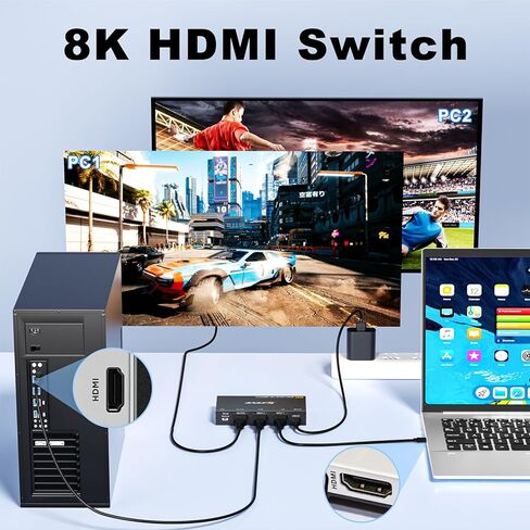 محول HDMI 2 في 1 مخرج، محول HDMI 4K@120 هرتز، يدعم HDR، ثلاثي الأبعاد، متوافق مع أجهزة الكمبيوتر المحمولة، الكمبيوتر الشخصي، سلسلة Xbox، PS5 / PS4، جهاز العرض in Kuwait