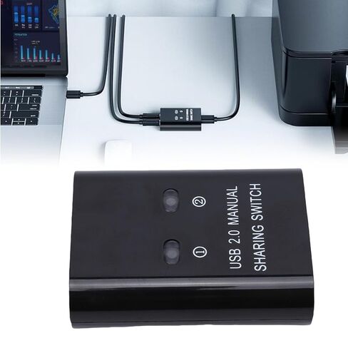 مفتاح مشاركة Yunseity USB 2.0، جهازي كمبيوتر يشاركان طابعة واحدة مع مفتاح واحد، نقل عالي السرعة، التوصيل والتشغيل، اتصال مستقر، مع منافذ إخراج إدخال USB .0 in Kuwait
