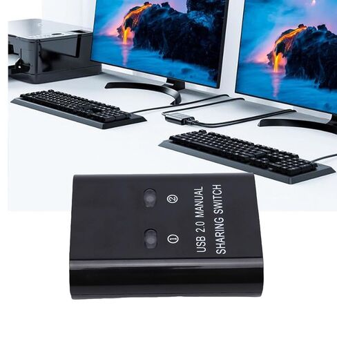 مفتاح مشاركة Yunseity USB 2.0، جهازي كمبيوتر يشاركان طابعة واحدة مع مفتاح واحد، نقل عالي السرعة، التوصيل والتشغيل، اتصال مستقر، مع منافذ إخراج إدخال USB .0 in Kuwait