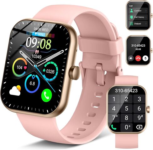 Smart Watch(Answer/Make Call), 1.96" Smartwatch for Men Women, 2025 New Fitness Watch with 110+ Sport Modes, Pedometer, Heart Rate/Sleep Monitor, IP68 Waterproof Activity Tracker for Android iOS in Saudi Arabia
