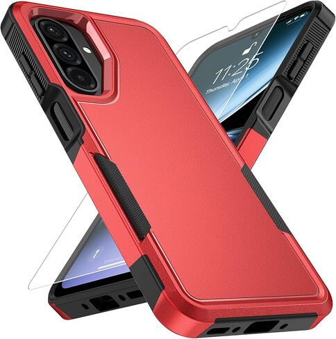 حافظة Vinve لهاتف Samsung Galaxy A26 5G مع واقي شاشة HD، مقاوم للصدمات بدرجة عسكرية وحماية مزدوجة الطبقات، جراب هاتف بتصميم مضاد للانزلاق، أسود in Kuwait
