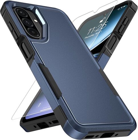 حافظة Vinve لهاتف Samsung Galaxy A26 5G مع واقي شاشة HD، مقاوم للصدمات بدرجة عسكرية وحماية مزدوجة الطبقات، جراب هاتف بتصميم مضاد للانزلاق، أسود in Kuwait