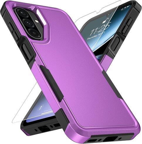حافظة Vinve لهاتف Samsung Galaxy A26 5G مع واقي شاشة HD، مقاوم للصدمات بدرجة عسكرية وحماية مزدوجة الطبقات، جراب هاتف بتصميم مضاد للانزلاق، أسود in Kuwait
