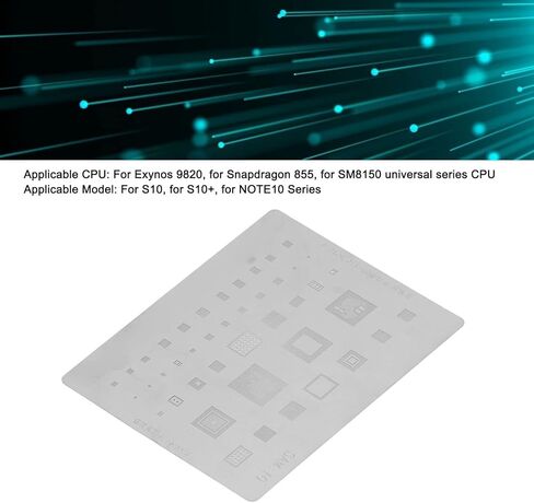 قالب Eujgoov Reballing Stencil من الفولاذ المقاوم للصدأ سريع Reballing للهواتف المحمولة المتوافقة مع سلسلة S10 وS10+ وNOTE10 in Kuwait
