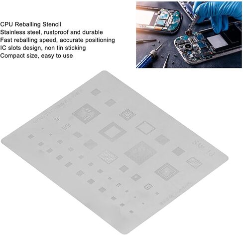 قالب Eujgoov Reballing Stencil من الفولاذ المقاوم للصدأ سريع Reballing للهواتف المحمولة المتوافقة مع سلسلة S10 وS10+ وNOTE10 in Kuwait