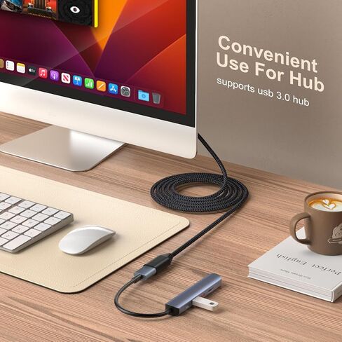 USB 3.0 Extension Cable, 4Pack [6ft] USB A Male to Female Braided Extender Cord 5Gbps Fast Data Transfer for Hard Drive, Keyboard, Mouse, Webcam, USB Flash Drive, Printer - Black in Kuwait