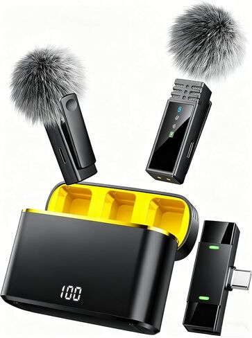 Wireless Microphone for iPhone Android Lav Mic USB C Lavalier Microphone Type C in Saudi Arabia