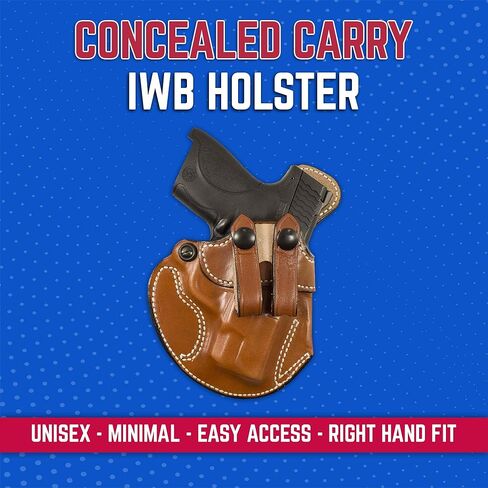 DeSantis Cozy Partner IWB Holster - الحافظة IWB، حافظة مسدس مخفية، حافظة مسدس مخفية للرجال والنساء، حافظة جلدية مدمجة وقابلة للتعديل in Kuwait
