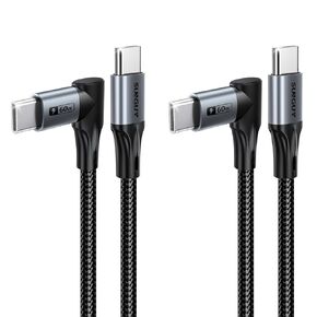 Longer Right Angle USB C Cable 1FT, 60W USB C to USB C for Thick Cases in Kuwait