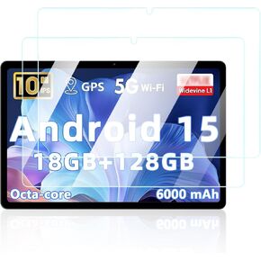 واقي شاشة لجهاز Aobante K50 Tablet مقاس 10 بوصات يعمل بنظام Android، مضاد للخدش 9H حساس للمس، حواف مستديرة 2.5D خالية من الفقاعات، سهل التركيب، عبوتان. in Kuwait