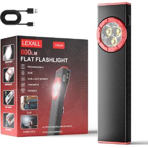 مصباح يدوي lexall EDC، مصباح جيب مسطح قابل لإعادة الشحن 800 لومن، مصباح يدوي LED مغناطيسي مع مشبك، ضوء منطقة صغير قابل للتعتيم لإصلاح السيارات/الفحص/السفر/الطوارئ/التخييم in Kuwait