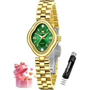 Olevs Womens Watch Rose Gold Diamond Elegant Wrist Wrist Watch Stainlist Steel Ceramic اثنين in Saudi Arabia