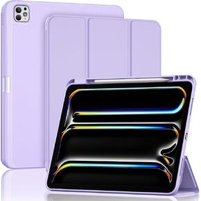 حافظة ProCase لجهاز iPad Pro 13 بوصة M5 2025/M4 2024 مع حامل قلم رصاص، iPad Pro 13 بوصة (الموديل: A3360 A3361 A3362 A2925 A2926 A3007) حامل ثلاثي الطي مع غطاء خلفي ناعم من مادة TPU - أسود in Kuwait