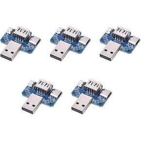 محول اللوحة الأمامية Qiilu USB - 5 قطع لوحة محول USB ذكر إلى أنثى TypeC 4P 2.54 مم لوحة نقل - 2.0 موصل Pinout in Saudi Arabia