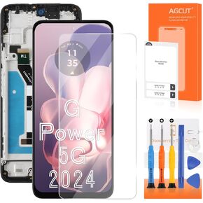 AGCUT لـ Moto G Power 5G 2024 استبدال الشاشة لشاشة Moto G Power 2024 LCD XT2415 XT2415-1 LCD محول الأرقام شاشة تعمل باللمس جزء إصلاح الجمعية مع الإطار in Kuwait