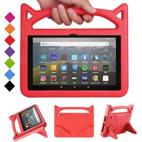 Kids Case for Fire HD 8 Tablet (12th/10th Gen, 2024/2022/2020), SHREBORN Lightweight Shockproof Cover with Kickstand,Incompatible with iPad Alcatel Samsung Tablet- Blue in Kuwait