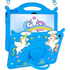 for iPad A16 Case - for iPad 10th Generation Cases Cute Girls Kawaii Cover Girly 3D Cartoon Teen with Rotating Stand & Strap Soft Silicone Tablet Cover for Apple A16 11 Inch/10 gen 10.9 Inch in Kuwait