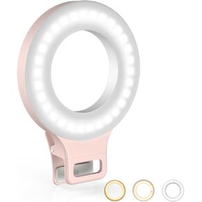 Clip on Ring Light, Kimwood Rechargeable 60 LED Selfie Ring Light for Phone, Laptop, Tablet (3 Models, 5 Level Brightness) in Kuwait