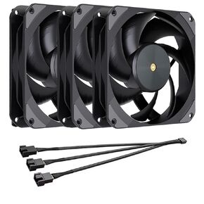 T20 120 مم 4Pin PWM مروحة صامتة، عالية الأداء 2500 دورة في الدقيقة مراوح تبريد منخفضة الضوضاء لوحدة المعالجة المركزية/أجهزة الكمبيوتر المخصصة للألعاب ومبرد تبريد المياه (أسود-3 قطع) in Saudi Arabia