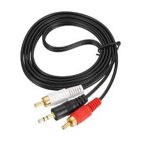 كابل MECCANIXITY مطلي بالذهب TRS 3.5 مم ذكر إلى 2RCA جاك كابل، 20 مترًا (22 ياردة) كابل صوت AUX من النحاس بطول 3 أمتار PVC لنقل الصوت عالي الدقة إلى التلفزيون/مكبر الصوت/مكبر الصوت/الهاتف المحمول in Kuwait