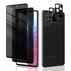 واقي شاشة Samsung Galaxy A55/A35 5G، فيلم الخصوصية + عدسة الكاميرا زجاج مقوى - عبوتان، خالي من الفقاعات، حماية ضد التجسس in Kuwait