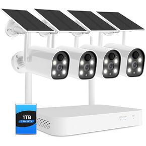 Hiseeu Solar Wireless Security Camera System Outdoor، 10 قنوات 2K NVR، كاميرات بطارية 4 ميجابكسل، اكتشاف الإنسان بالذكاء الاصطناعي، رؤية ليلية ملونة، صوت ثنائي الاتجاه، محرك أقراص ثابتة سعة 1 تيرابايت in Kuwait