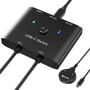 USB 3.2 Switch 2 Computers Share 1 USBC & 3 USBA Devices 10Gbps,ANGEET USB Switch Selector for PC Laptop Keyboard Mouse Portable SSD,with 2 USBC Data Cables and Wired Remote in Saudi Arabia