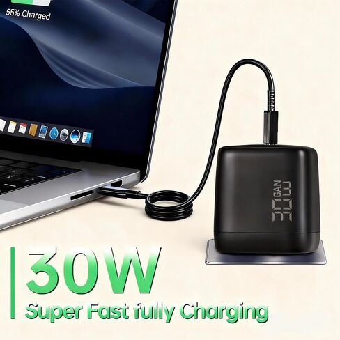 شاحن سريع 30 وات لهاتف iPhone 17 16، كتلة شاحن USB C للشحن السريع على الحائط GaN مع سلك كابل من النوع C بطول 5 أقدام، 2 محول طاقة للهاتف لسلسلة iPhone 17/16/15، iPad، AirPods in Kuwait