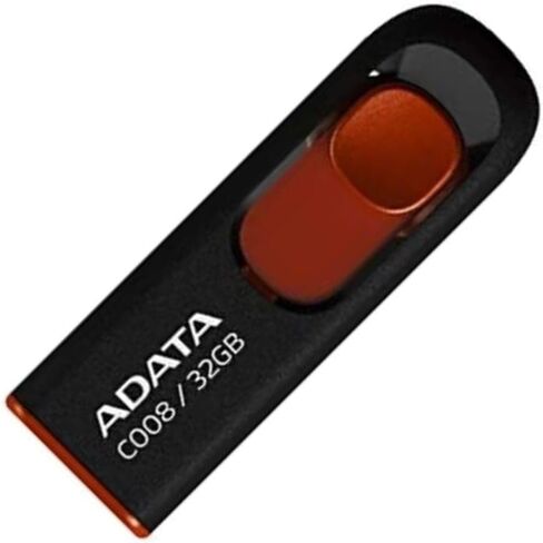 محرك أقراص فلاش Adata C008 سعة 32 جيجابايت USB 2.0 قابل للسحب (أحمر) - مقاوم للخدش وطارد للأوساخ - حزمة حل تخزين البيانات عالية السرعة للطلاب والمهنيين مع محول USB 3.0 إلى USB-C (20 حزمة) in Kuwait