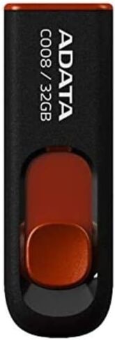محرك أقراص فلاش Adata C008 سعة 32 جيجابايت USB 2.0 قابل للسحب (أحمر) - مقاوم للخدش وطارد للأوساخ - حزمة حل تخزين البيانات عالية السرعة للطلاب والمهنيين مع محول USB 3.0 إلى USB-C (20 حزمة) in Kuwait