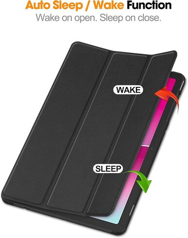 حافظة Revvl Tab 2 2025، غطاء حماية نحيف ذو هيكل صلب مع خاصية النوم التلقائي لجهاز Tmobile Revvl Tab 2 اللوحية مقاس 10.1 بوصة (أسود) in Kuwait