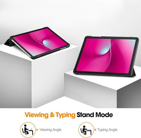 حافظة Revvl Tab 2 2025، غطاء حماية نحيف ذو هيكل صلب مع خاصية النوم التلقائي لجهاز Tmobile Revvl Tab 2 اللوحية مقاس 10.1 بوصة (أسود) in Kuwait