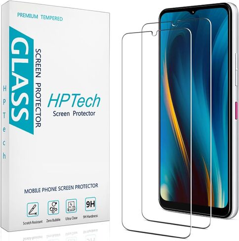HPTech (عبوة من قطعتين) مصممة لـ T-Mobile REVVL 7 / T-Mobile REVVL 8 واقي شاشة من الزجاج المقوى، مضاد للخدش، خالي من الفقاعات in Saudi Arabia