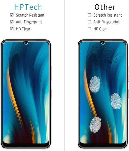 HPTech (عبوة من قطعتين) مصممة لـ T-Mobile REVVL 7 / T-Mobile REVVL 8 واقي شاشة من الزجاج المقوى، مضاد للخدش، خالي من الفقاعات in Saudi Arabia