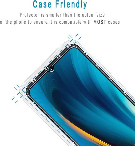 HPTech (عبوة من قطعتين) مصممة لـ T-Mobile REVVL 7 / T-Mobile REVVL 8 واقي شاشة من الزجاج المقوى، مضاد للخدش، خالي من الفقاعات in Saudi Arabia