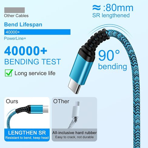 Car Charger for iPhone 17 Pro Max Charger Cord, 3/6/10FT USB C to USB C Cable 3.1A Fast Charging Cable for iPhone 17 17Pro Air 16 15Pro Max 16/15 Plus 15 Pro Max 16e Samsung S25 S24 A17 Android Phone in Saudi Arabia