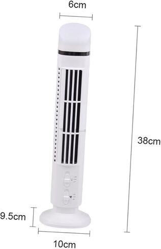 Homoyoyo Mini USB Desk Cooling Fan with Night Light, Quiet Portable Multi-function Fan for Home Office Summer Supplies, White Column Design without Battery in Saudi Arabia