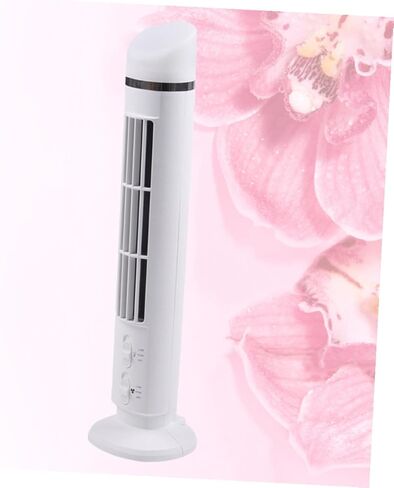 Homoyoyo Mini USB Desk Cooling Fan with Night Light, Quiet Portable Multi-function Fan for Home Office Summer Supplies, White Column Design without Battery in Saudi Arabia