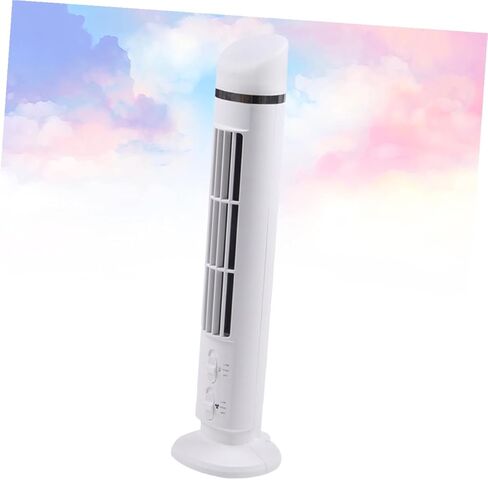 Homoyoyo Mini USB Desk Cooling Fan with Night Light, Quiet Portable Multi-function Fan for Home Office Summer Supplies, White Column Design without Battery in Saudi Arabia