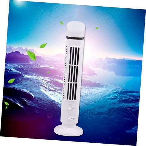 Homoyoyo Mini USB Desk Cooling Fan with Night Light, Quiet Portable Multi-function Fan for Home Office Summer Supplies, White Column Design without Battery in Saudi Arabia