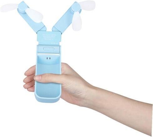BESPORTBLE Double-headed USB Fan Mini Folding Portable Cooling Fan for Travel and Outdoor Use Rechargeable Sky Blue Handheld Small USB Powered in Saudi Arabia