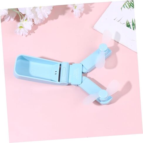 BESPORTBLE Double-headed USB Fan Mini Folding Portable Cooling Fan for Travel and Outdoor Use Rechargeable Sky Blue Handheld Small USB Powered in Saudi Arabia