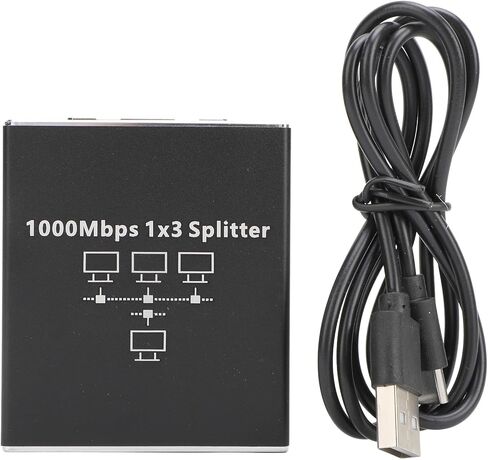 موزع إيثرنت من 1 إلى 3 منافذ جيجابت LAN، يعمل بمنفذ USB لكابل Cat 6 7 8، مع مادة سبائك الألومنيوم، للاستخدام الصناعي في المكتب المنزلي in Kuwait