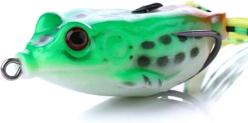 5pcs Topwater Frog Lures, Crankbait Tackle Frog Fishing Lures Fishing Baits, Hollow Body 3D Eyes Lure Weedless Swimbait with Hook for Bass Pike in Saudi Arabia