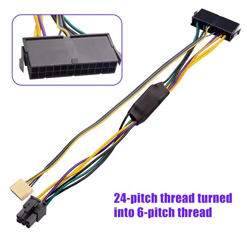 ATX 24-Pin إلى ATX 6-Pin + كابل محول الطاقة HP 2.54mm 6P-4PIN متوافق مع محطات عمل HP Z220/Z230 18E4 وEliteDesk 800 G1 (SFF/MT/TWR) ProDesk 600 G1 4000/6005/8300 13 بوصة/33 سم in Kuwait