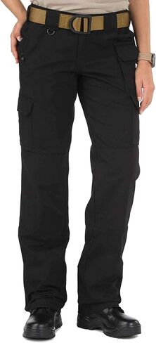 5.11 Tactical Women's Cotton Canvas Pants, Regular Fit, Cargo Pockets, Style 64358, Black, 10 Regular in Saudi Arabia