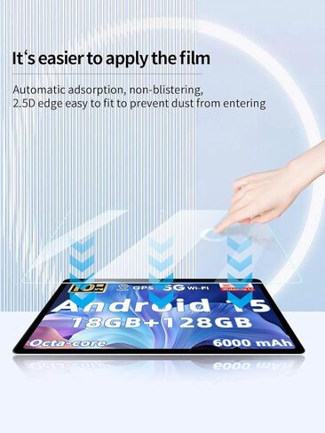 واقي شاشة لجهاز Aobante K50 Tablet مقاس 10 بوصات يعمل بنظام Android، مضاد للخدش 9H حساس للمس، حواف مستديرة 2.5D خالية من الفقاعات، سهل التركيب، عبوتان. in Kuwait